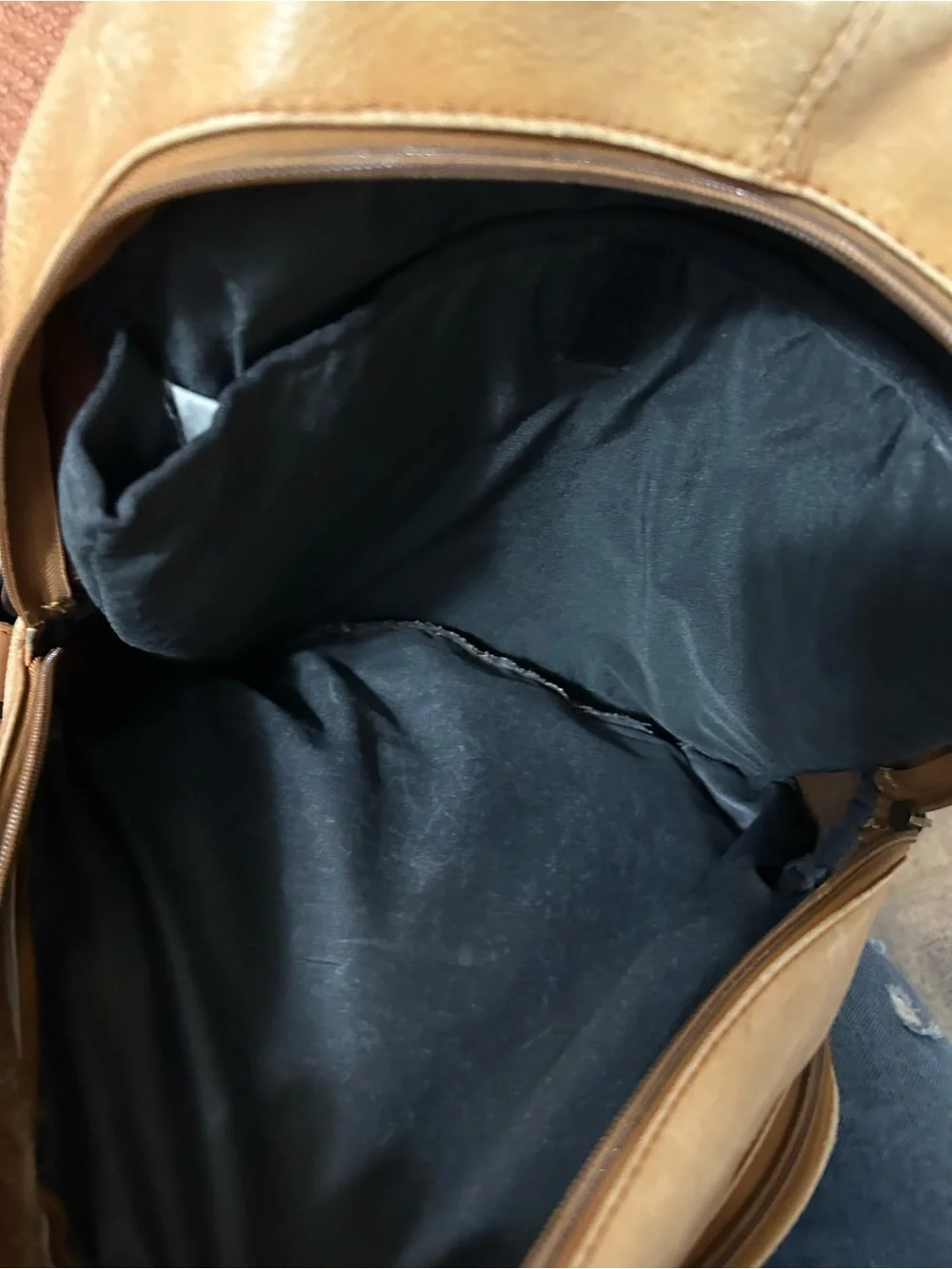 Leather Men's Backpack Tan Made in Columbia Soft